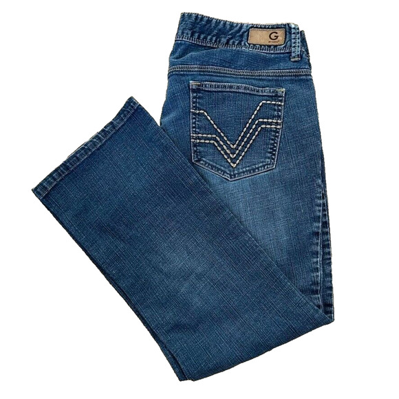 Guess Naomi Bootcut Jeans Low-Rise Womens 31 Pockets Stretch Medium Wash 32X28 - Picture 3 of 10